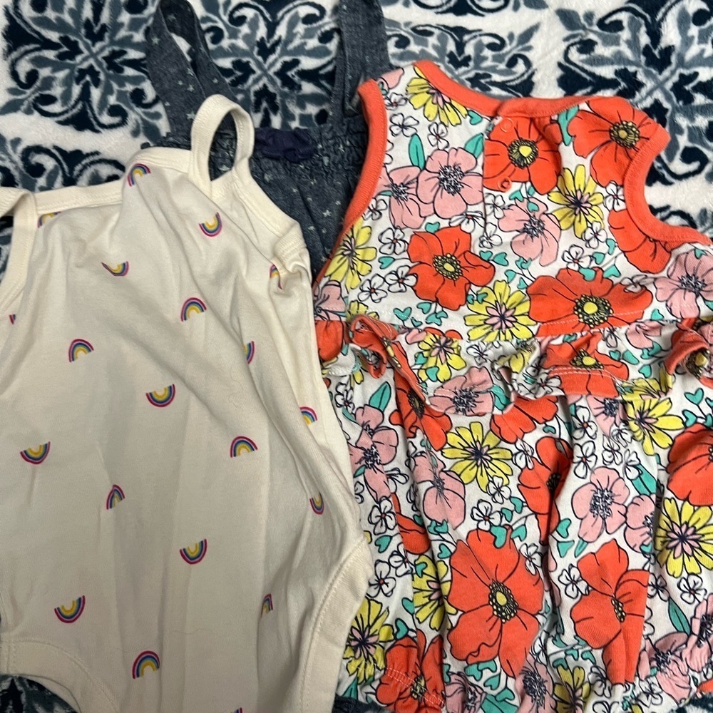Baby Gap Old Navy Cactus Jacks 6-12 Month Baby Rompers Summer Onesies 3 Outfits
